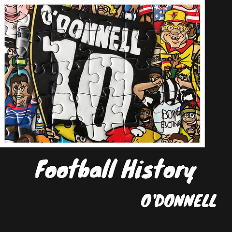 O'DONNELL

这面旗帜出现在2008年苏超凯尔特人队(Celtic)和马瑟韦尔队(Motherwell)联合举办的一场纪念赛中，而纪念和致敬的对象正是两队的传奇球员菲尔·奥唐奈(Phil O'Donnell)。 

在2007年12月份的一场对阵邓迪联队(Dundee United)的比赛中， 马瑟韦尔35岁的老队长奥唐奈在被换下时突然倒地不省人事，送医后宣告不治身亡，成为又一起球员在球场上病发身亡的悲剧。

奥唐奈生涯大部分时间在苏超球队效力，虽然在国际赛场名气不高，但一直是马瑟韦尔队的传奇。 奥唐奈18岁时即代表马瑟韦尔队征战苏超，从90赛季踢到了94赛季。而后转会至凯尔特人，并效力到99年。其后转战谢菲尔德队，在2004年回归马瑟韦尔队后，作为队长效力至最后。

奥唐奈生涯的高光时刻正是在他18岁时，即在1991年苏格兰杯的决赛中攻入了他在顶级联赛的首球，并帮助马瑟韦尔队4:3赢得了他们迄今最后一个杯赛冠军，而决赛的对手正是邓迪联队。

奥唐奈仍是菲尔公园(Fir Park)球场的英雄，马瑟韦尔俱乐部以他的名字为球场的一片看台命名，来纪念自己的传奇。
·
·
·
码的好累.. 对于不熟的球员，查到资料并整理出来总是一种收获。
拼图拼好后摆在桌子上慢慢就变成了一块…台布？
说好了要一个个发出来，结果总忘，真是老年痴呆了🤷‍♀️